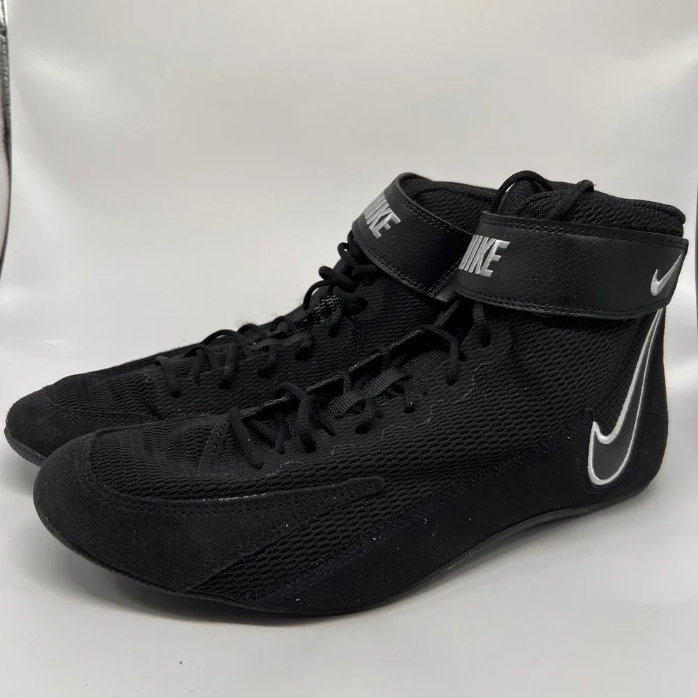 Nike Speedsweep VIII Wrestling Shoes Mens 11 Black Wolf Grey HF9132-001 High Top